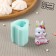 Silicone form "Bunny with a bow", 6 × 4.1 × 3.6 cm, the color is turquoise