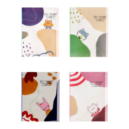 A4 folder with 30 transparent files mix animals