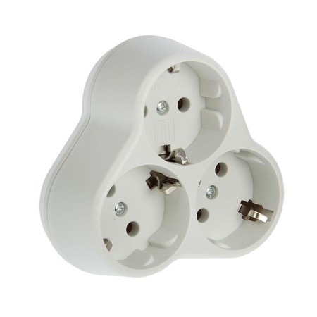 Substantor Universal AK303, 3 sockets, with salary, 16 A, round, white