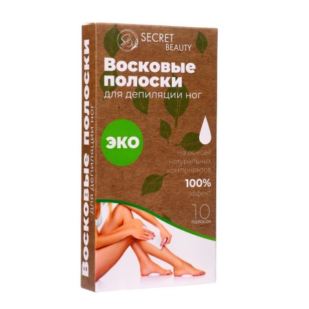 Secret Beauty wax strips for body depilation, Eco, 10 pcs
