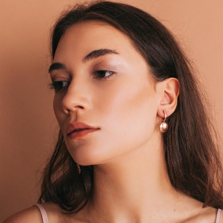 Earrings "minimal" asymmetry, gilding-2