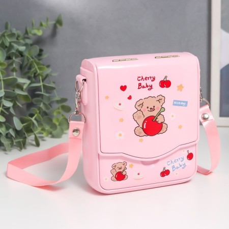 MODE MODE MUSE CHANTLE with a mirror "Big with a bear" Pink 5.3x12.5x14.5 cm