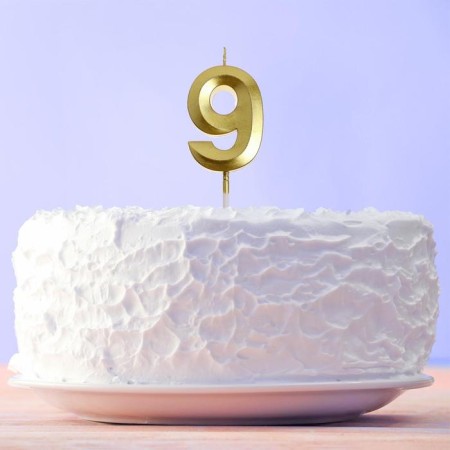 Candles for the cake, blue/silver, 16 pcs., 6.5 x 0.5 cm.