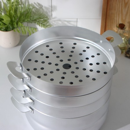 Manti-Kazan, 6 l, with 3 nets, metal cover-2