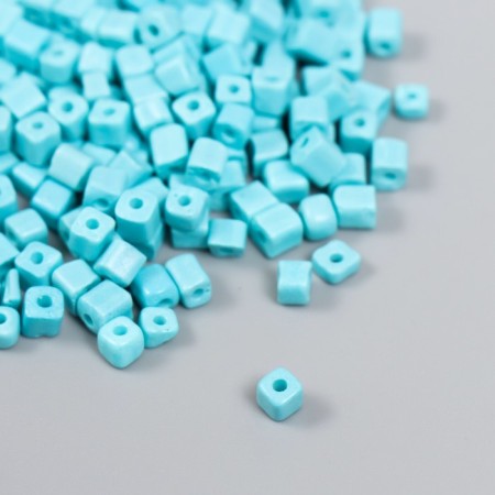 Cube glass 4x4 mm "brightness. Blue" set 20 grams