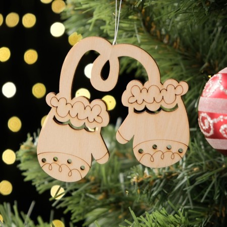 Toy on the tree "Mittens" 8x9 cm