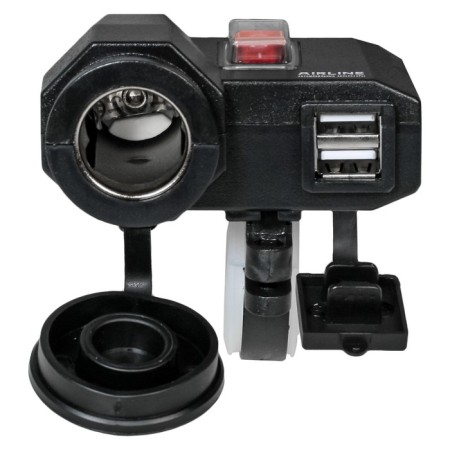 AIRLINE, USB motorcycle sockets, with a cigarette lighter, 5V, 2.1a+2.1a-1