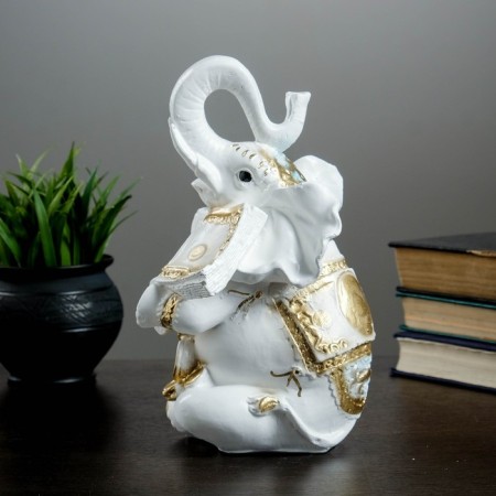 Pigger "Elephant with Money" White-gold, 15x13x26cm-7