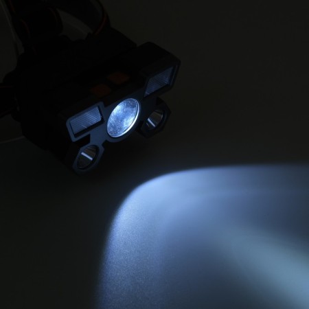 Battery -off flashlight, 1000 mAh, 5 watts, 3 LED, 4 modes, USB-5