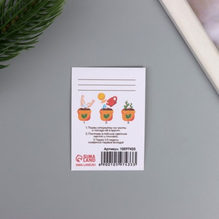 A postcard with the seeds "grow yourself" "I wish you happiness!" 5*7cm-2