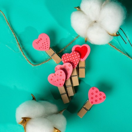 Set for photos and decor "heart", in a set of clothespins 10 pcs., Rope 100 cm-4