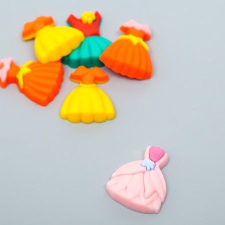 Decor for creativity rubber "Dress" set 10 pcs mix 2.6x2.8 cm-1
