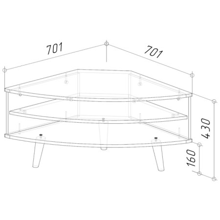 Multifunctional cabinet, 700 × 700 × 400 mm, white color-2