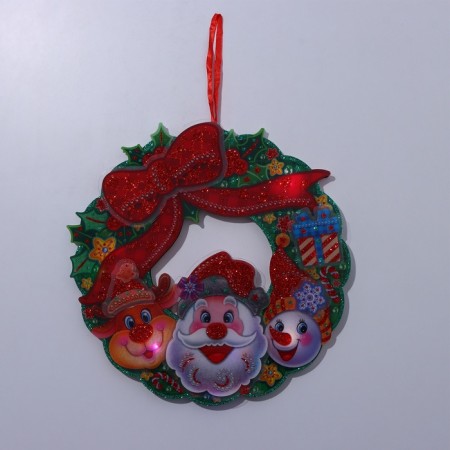 Decorative luminous jewelry (suspension) "New Year's Wreath" 32x31 cm-4