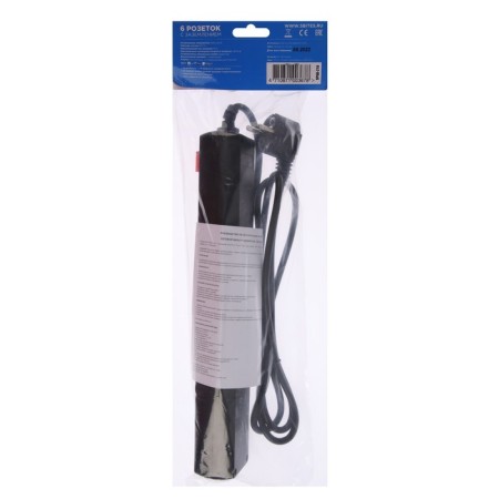 Network filter 5Bits SP6B-218 6S, 6 outlets, 3x0.75 mm2, with salary, 1.8 m, black-6
