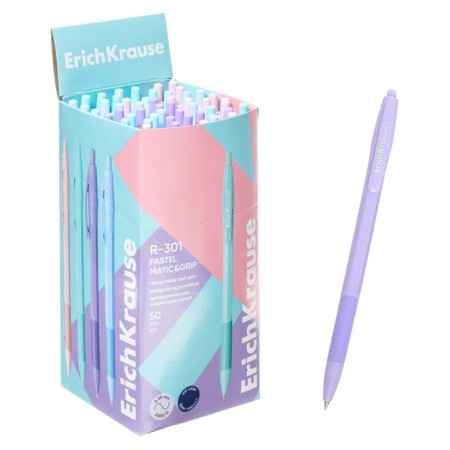 Automatic ball, Erichkrause, R-301 Matic & Grip Pastel Node 0.7 mm, blue-2