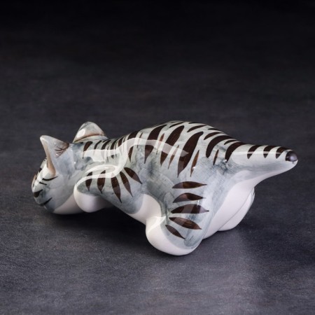 Porcelain figurine "Cat Barsik Gray", 20 cm-3
