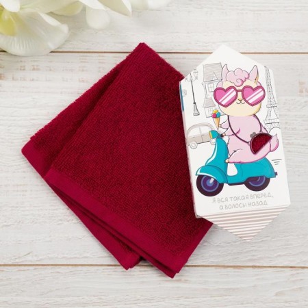 Tainted tange "Lama without drama" 30x30 cm, 100% cotton 340 g/m2