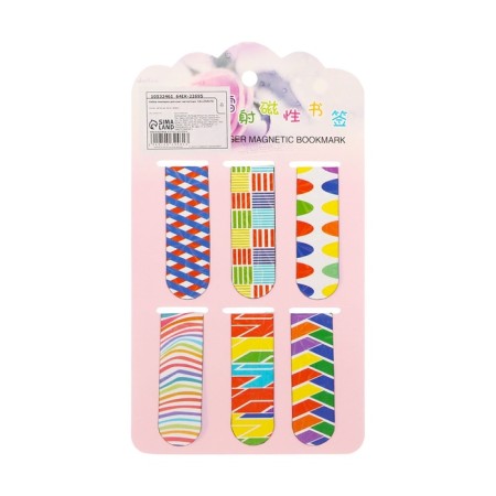 A set of magnetic bookmarks for books 6 pieces abstraction 60*19mm mix Calligrata-3