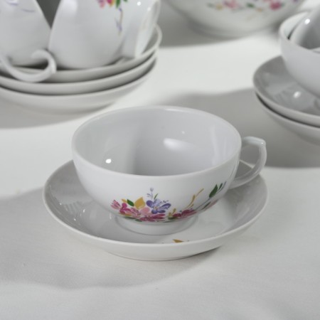 Tea Service "Daching Bagoon", 14 items: a teapot, sugar tower, 6 cups, 6 saucers-1