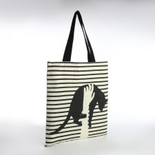 Bag Schoper without fastening, from textiles, beige color