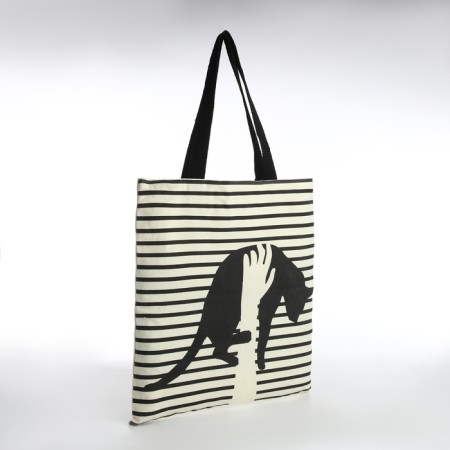 Bag Schoper without fastening, from textiles, beige color