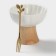 Ceramic crem, 2 items: Kremanka d = 10 cm, fork h = 13 cm, white color