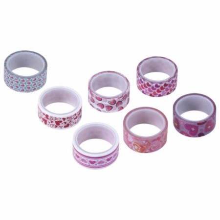 Adhesive Washi-tanks for the decor "heart", 15 mm x 3 m (set 7 pcs) rice paper-3