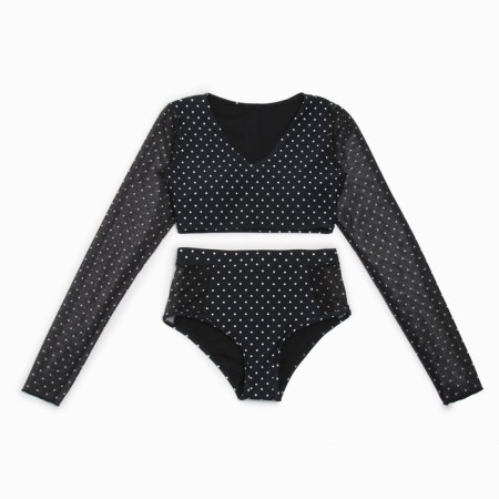 Separate female swimsuit with long sleeves minku in peas, size 46-7