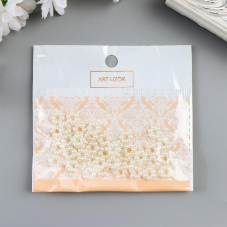 Beads for creativity plastic "Flower Flower" Pearl set 40 pcs 0.9x0.9 cm-2