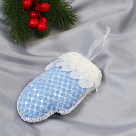 Jewelry "Elite Mittens" 7x12 cm, blue and blue-1