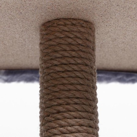House for cats with a claw, with a site and shelf, 65 x 51 x 173 cm, gray with paws-10