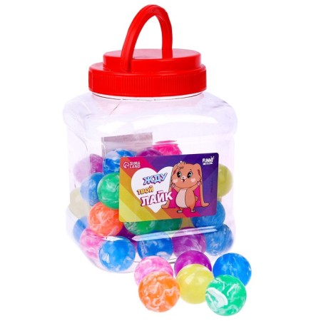 Rubber ball “Waiting for your like”, in a bank, MIX, 50 pcs-5