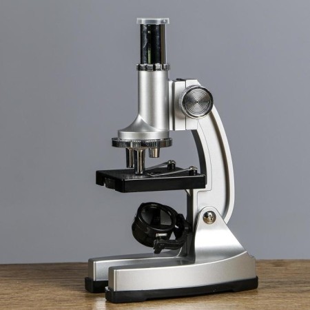 Microscope "Research", a multiplicity of an increase in 600x, 300x, 100x, with backlight, silver-2