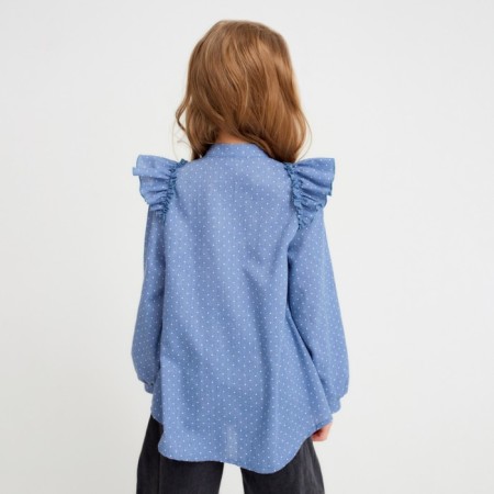 Children's shirt Minaku: Cotton Collection Blue Blue, Height 104-4
