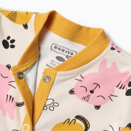 Combineson children, cream color/kittens, height 86 cm-1