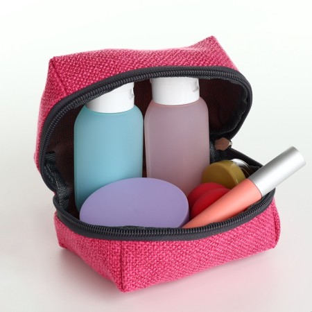 Cosmetic bag Dor units, 13*6*9, lightning department, lining, raspberry-2