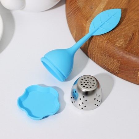 Sieve for tea "leaf", stainless steel 304, blue color-5