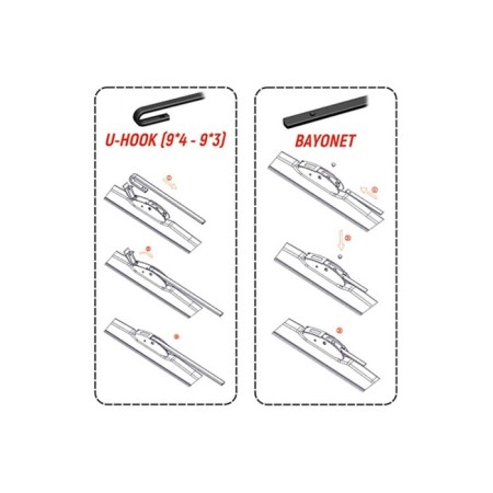 Wiper brush frame Skyway Standard, in a blister, 50cm/20 ", S02702023-2