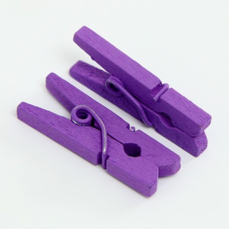 A set of clothespins for decor 50 pcs., Purple - 2.5 cm-3