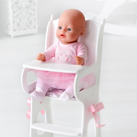 Children's toy: a table for feeding with a soft seat, the collection "Diamond Princess" White-2