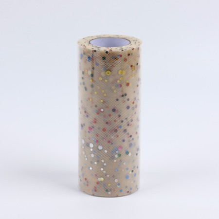 Fatin with multi -colored sparkles, 15 cm, 11 ± 1 g/sq.m, 23 ± 1 m, beige color No. 4-2