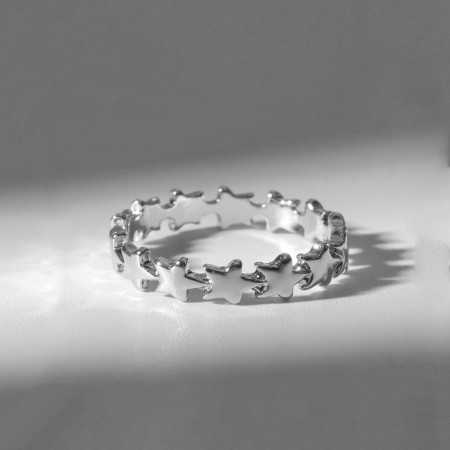 Ring "Stars" row, color silver, size 18-1