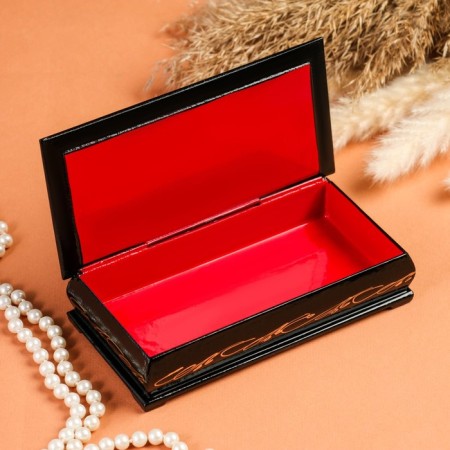 Casket - a bill "Angels", 8.5 × 17 cm, lacquer miniature-1