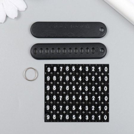 Keychain plastic "license plate" black 7x4 cm-3