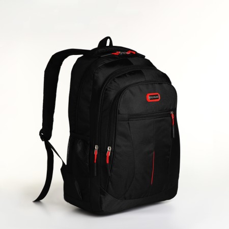 Youth backpack with lightning, 5 pockets, black/red color-2