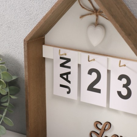 Souvenir wood wall calendar "Heart with a bow" 5x20x28 cm-1