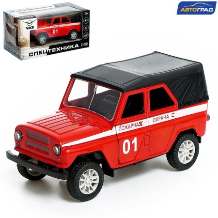 Metal UAZ Hunter "Fire Service", inertia, 1:32, light and sound