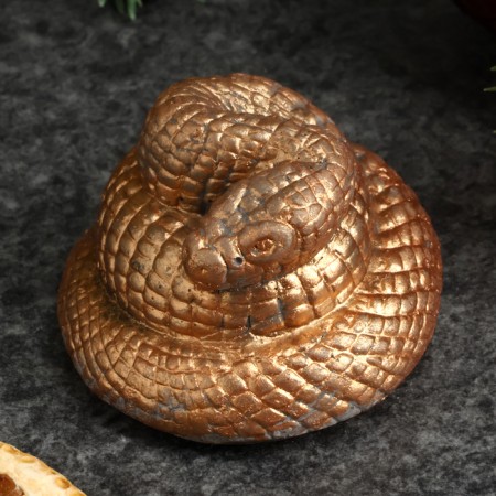 Figure "Snake Malaya" aged bronze, 4x4x2cm-2