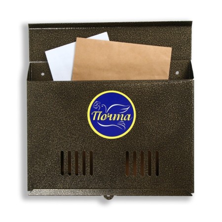 Mail box without a lock (with a loop), horizontal "wide", bronze